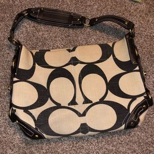 Brown and nude Coach medium sized bag